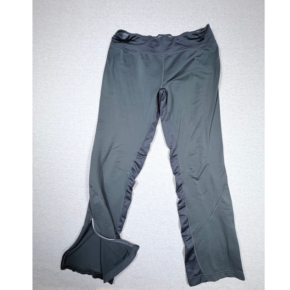 Nike Fit Dry Women Gray Tag Y2K Running Pants Training Basketball Medium Black